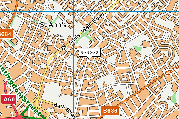 NG3 2GX map - OS VectorMap District (Ordnance Survey)