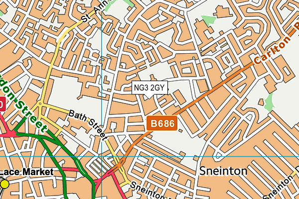 NG3 2GY map - OS VectorMap District (Ordnance Survey)