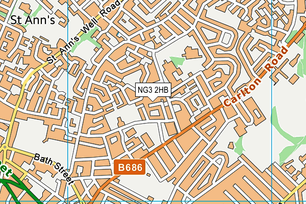 NG3 2HB map - OS VectorMap District (Ordnance Survey)