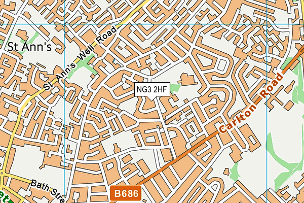 NG3 2HF map - OS VectorMap District (Ordnance Survey)