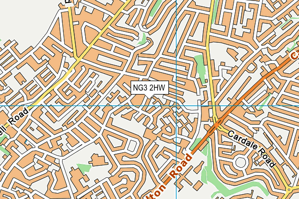 NG3 2HW map - OS VectorMap District (Ordnance Survey)