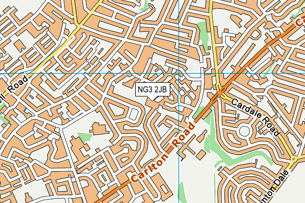 NG3 2JB map - OS VectorMap District (Ordnance Survey)