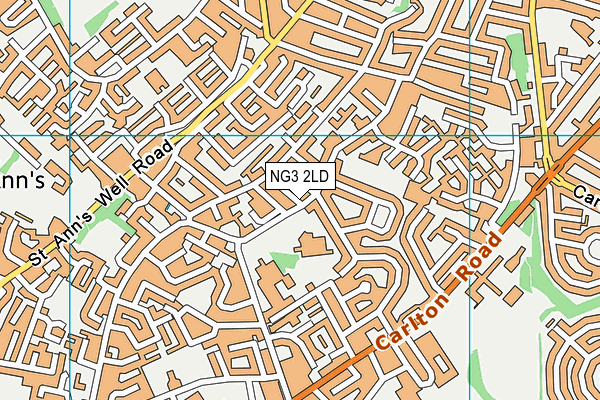 NG3 2LD map - OS VectorMap District (Ordnance Survey)