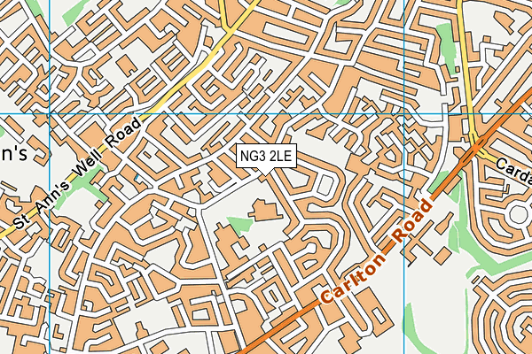 NG3 2LE map - OS VectorMap District (Ordnance Survey)