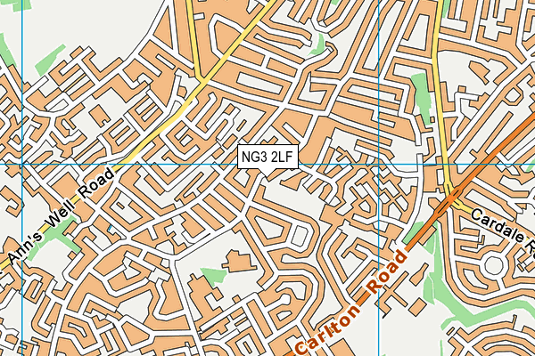 NG3 2LF map - OS VectorMap District (Ordnance Survey)