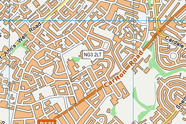 NG3 2LT map - OS VectorMap District (Ordnance Survey)