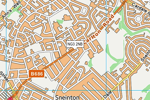 NG3 2NB map - OS VectorMap District (Ordnance Survey)