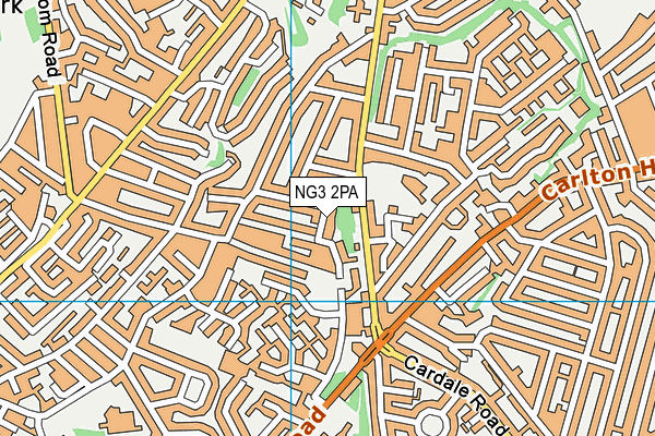NG3 2PA map - OS VectorMap District (Ordnance Survey)