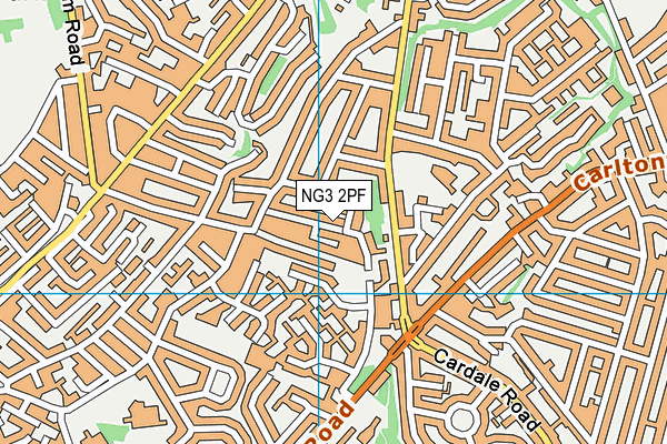 NG3 2PF map - OS VectorMap District (Ordnance Survey)