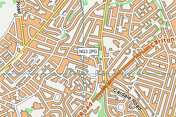 NG3 2PG map - OS VectorMap District (Ordnance Survey)