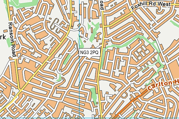 NG3 2PQ map - OS VectorMap District (Ordnance Survey)