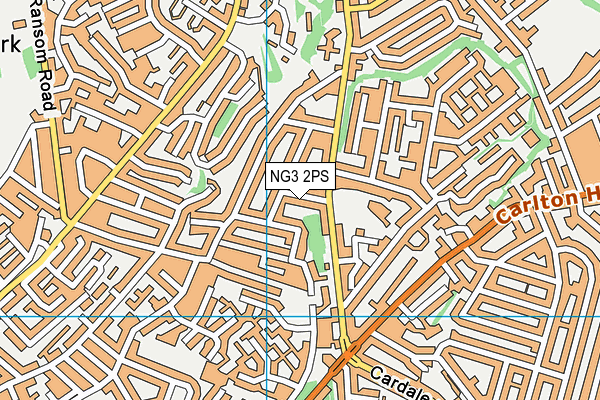 NG3 2PS map - OS VectorMap District (Ordnance Survey)