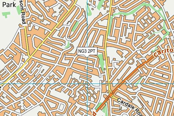 NG3 2PT map - OS VectorMap District (Ordnance Survey)