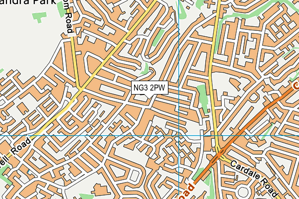 NG3 2PW map - OS VectorMap District (Ordnance Survey)