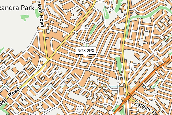 NG3 2PX map - OS VectorMap District (Ordnance Survey)