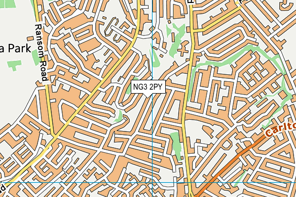 NG3 2PY map - OS VectorMap District (Ordnance Survey)
