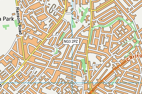 NG3 2PZ map - OS VectorMap District (Ordnance Survey)