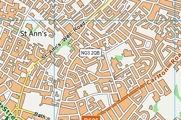 NG3 2QB map - OS VectorMap District (Ordnance Survey)
