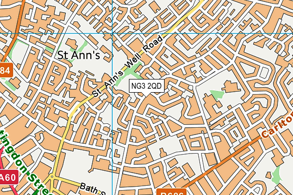 NG3 2QD map - OS VectorMap District (Ordnance Survey)