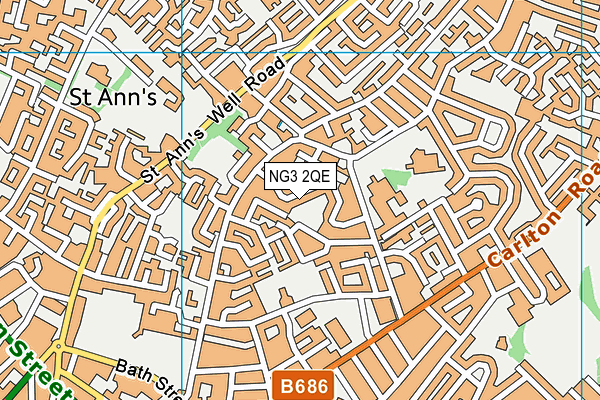 NG3 2QE map - OS VectorMap District (Ordnance Survey)