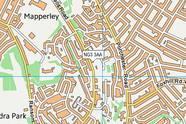 NG3 3AA map - OS VectorMap District (Ordnance Survey)