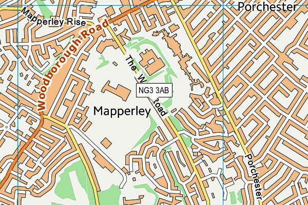 NG3 3AB map - OS VectorMap District (Ordnance Survey)