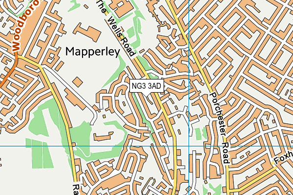 NG3 3AD map - OS VectorMap District (Ordnance Survey)