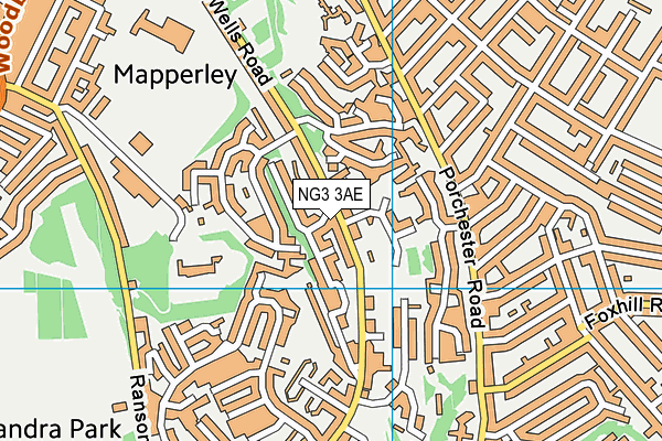 NG3 3AE map - OS VectorMap District (Ordnance Survey)