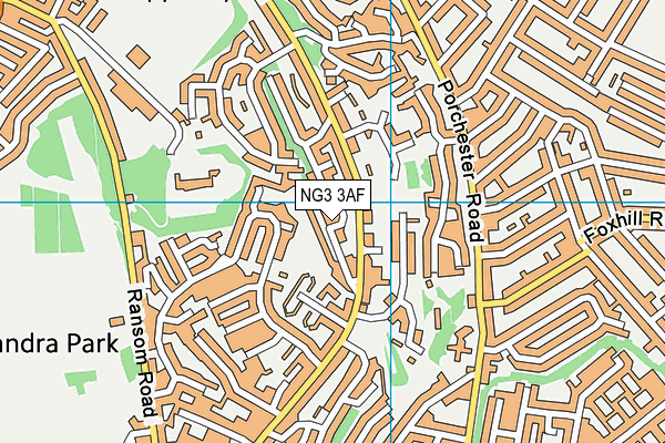 NG3 3AF map - OS VectorMap District (Ordnance Survey)