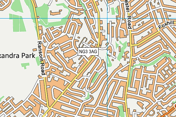 NG3 3AG map - OS VectorMap District (Ordnance Survey)