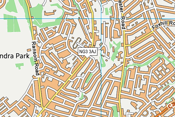 NG3 3AJ map - OS VectorMap District (Ordnance Survey)