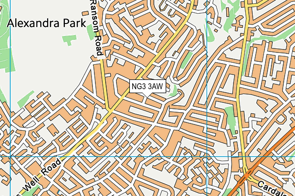NG3 3AW map - OS VectorMap District (Ordnance Survey)