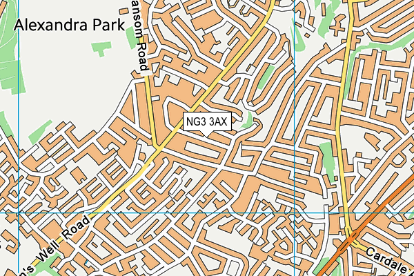 NG3 3AX map - OS VectorMap District (Ordnance Survey)