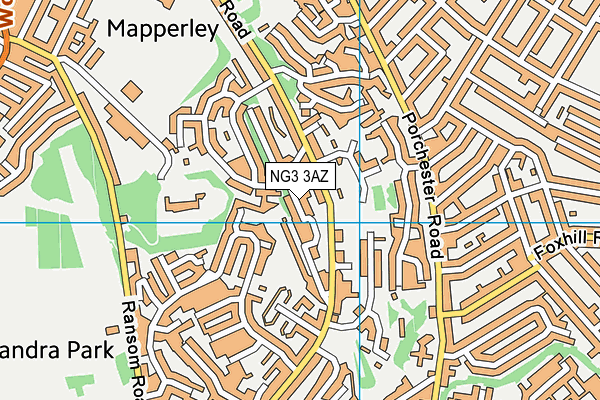 NG3 3AZ map - OS VectorMap District (Ordnance Survey)