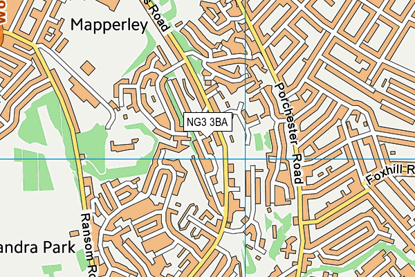 NG3 3BA map - OS VectorMap District (Ordnance Survey)