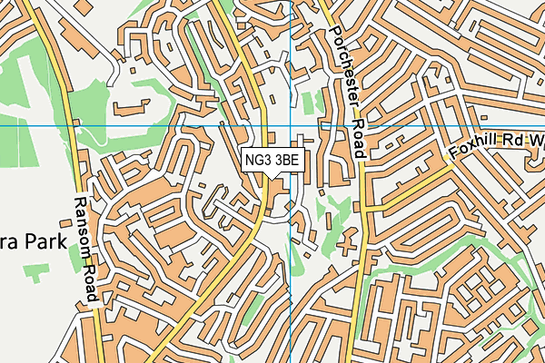 NG3 3BE map - OS VectorMap District (Ordnance Survey)