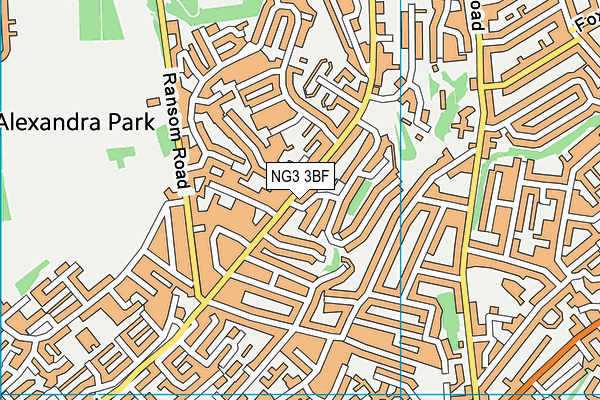 NG3 3BF map - OS VectorMap District (Ordnance Survey)