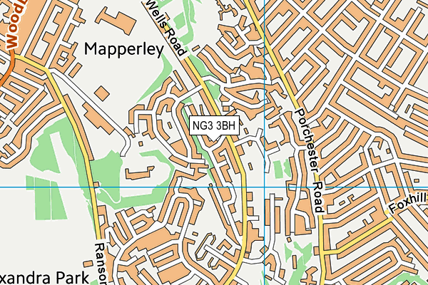 NG3 3BH map - OS VectorMap District (Ordnance Survey)