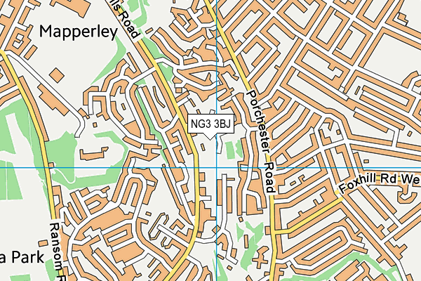 NG3 3BJ map - OS VectorMap District (Ordnance Survey)