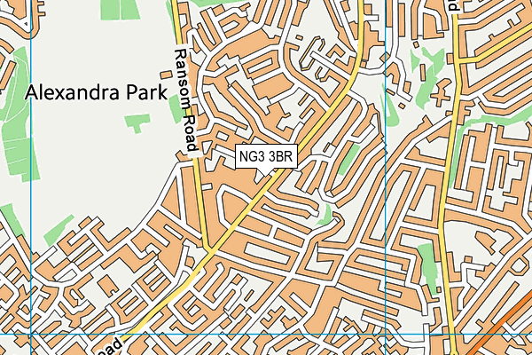 NG3 3BR map - OS VectorMap District (Ordnance Survey)