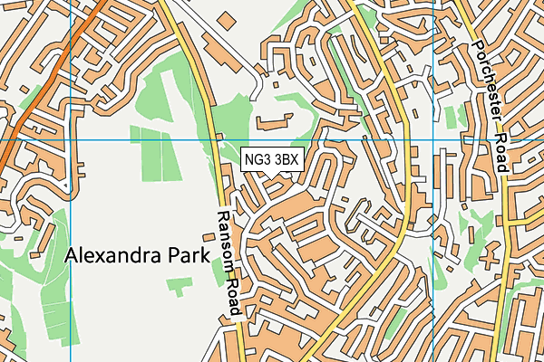 NG3 3BX map - OS VectorMap District (Ordnance Survey)