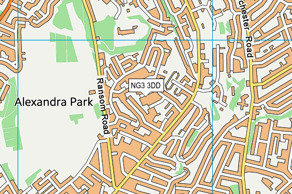 NG3 3DD map - OS VectorMap District (Ordnance Survey)