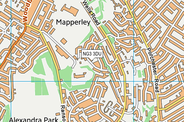 NG3 3DU map - OS VectorMap District (Ordnance Survey)
