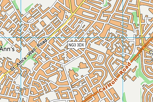 NG3 3DX map - OS VectorMap District (Ordnance Survey)