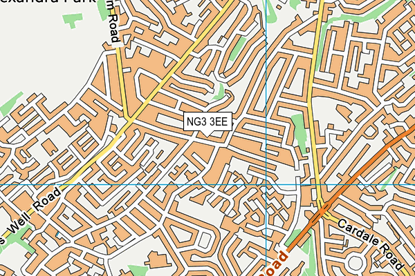 NG3 3EE map - OS VectorMap District (Ordnance Survey)