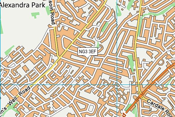 NG3 3EF map - OS VectorMap District (Ordnance Survey)