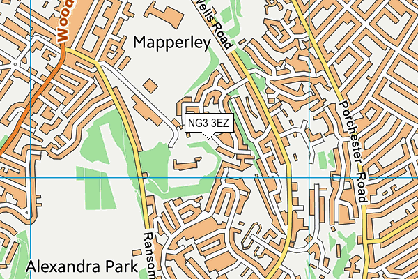 NG3 3EZ map - OS VectorMap District (Ordnance Survey)