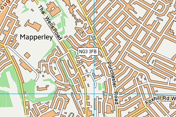 NG3 3FB map - OS VectorMap District (Ordnance Survey)