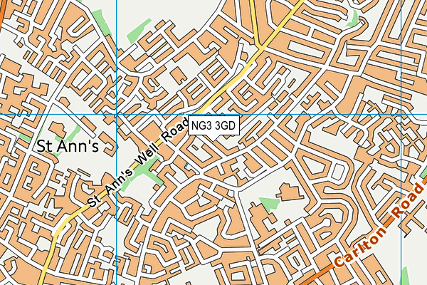 NG3 3GD map - OS VectorMap District (Ordnance Survey)