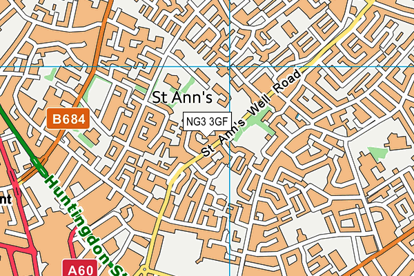 NG3 3GF map - OS VectorMap District (Ordnance Survey)